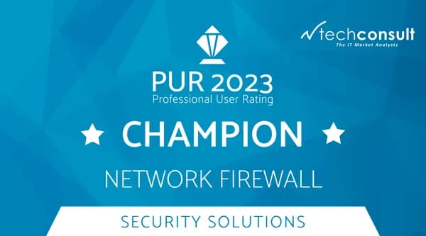 Professional User Rating: Network Firewall 2023, vergeben von techconsult